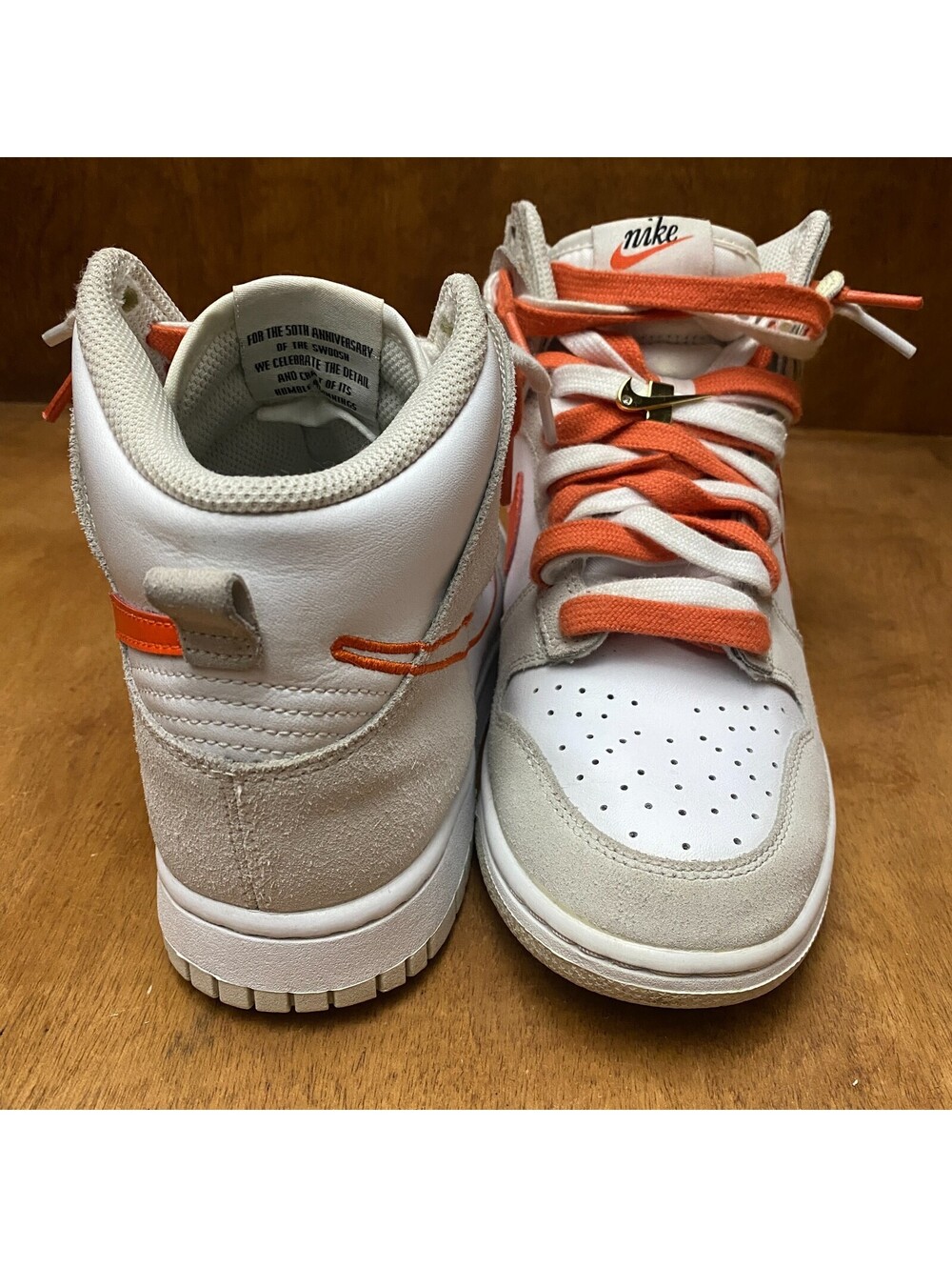 Nike Dunk High SE Shoes Womens Size 7.5 First Use White Sail Orange DH6758-100 - Picture 4 of 15